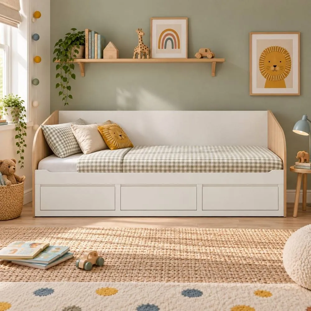 Nöa and Nani Noa & Nani Jasmine Day Bed with Pull-Out Storage Drawers in White 2