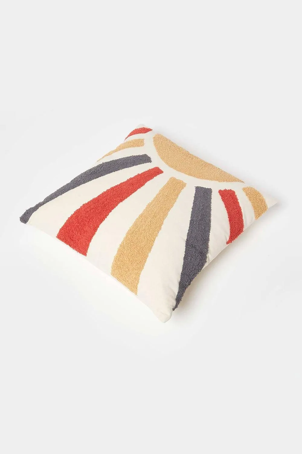 Homescapes Orange & Yellow Sunshine Tufted Cotton Cushion 5
