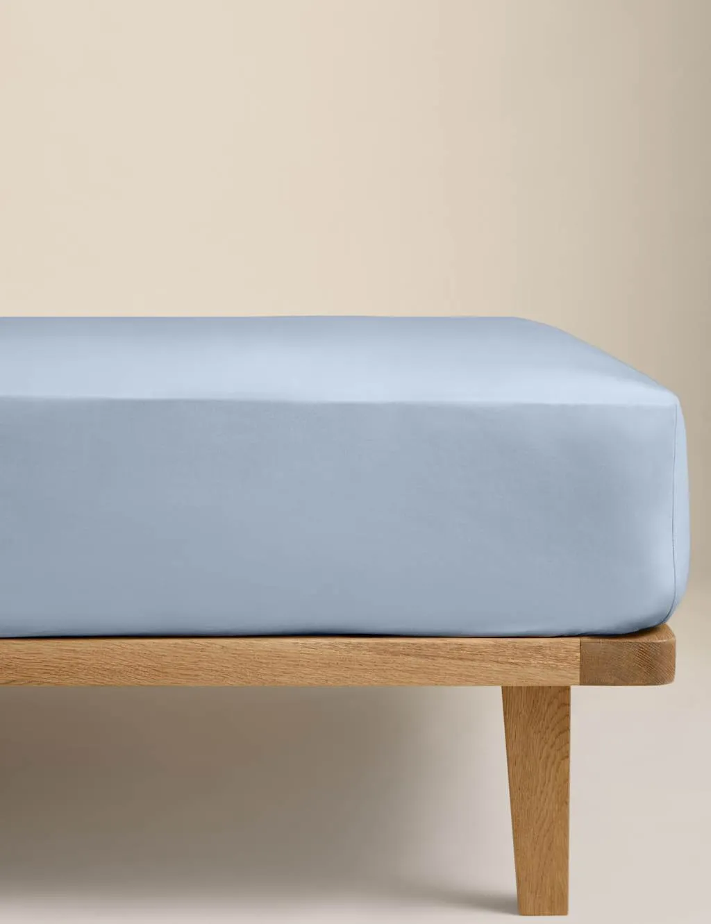 M&S Egyptian Cotton 230 Thread Count Crisp Deeper Fitted Sheet Steel Blue