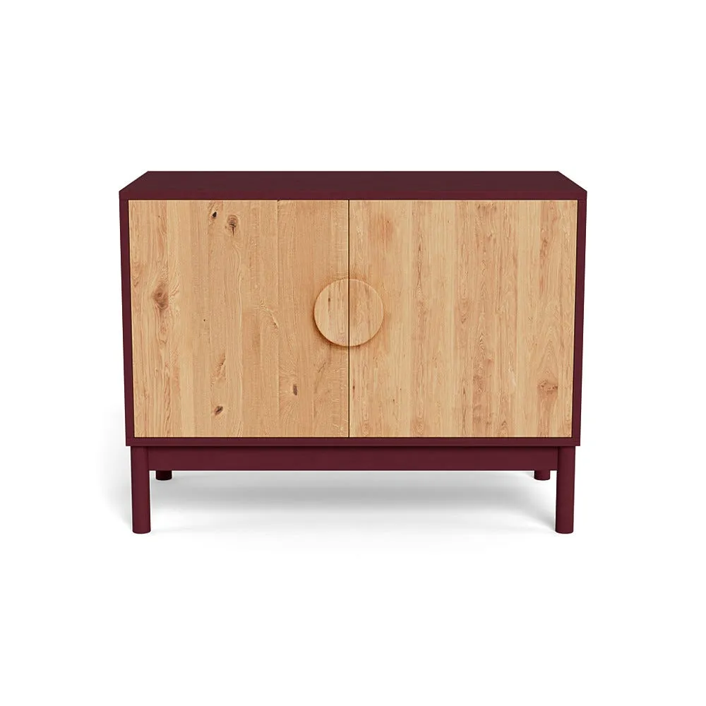 Heal's Tinta Small Sideboard Red Stain Carcass Natural Oak Doors 1