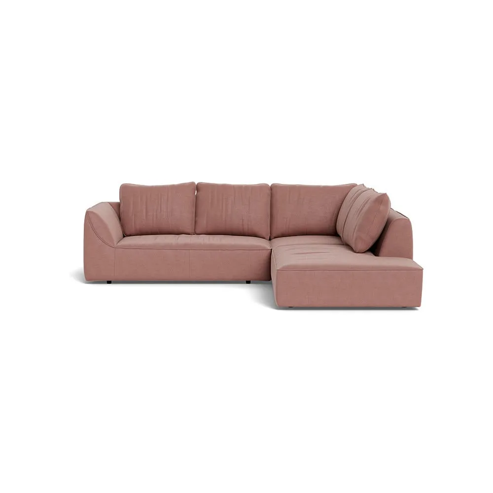 Heal's Morven Right Hand Facing Large Corner Sofa Smart Luxe Velvet Dusky Pink 1
