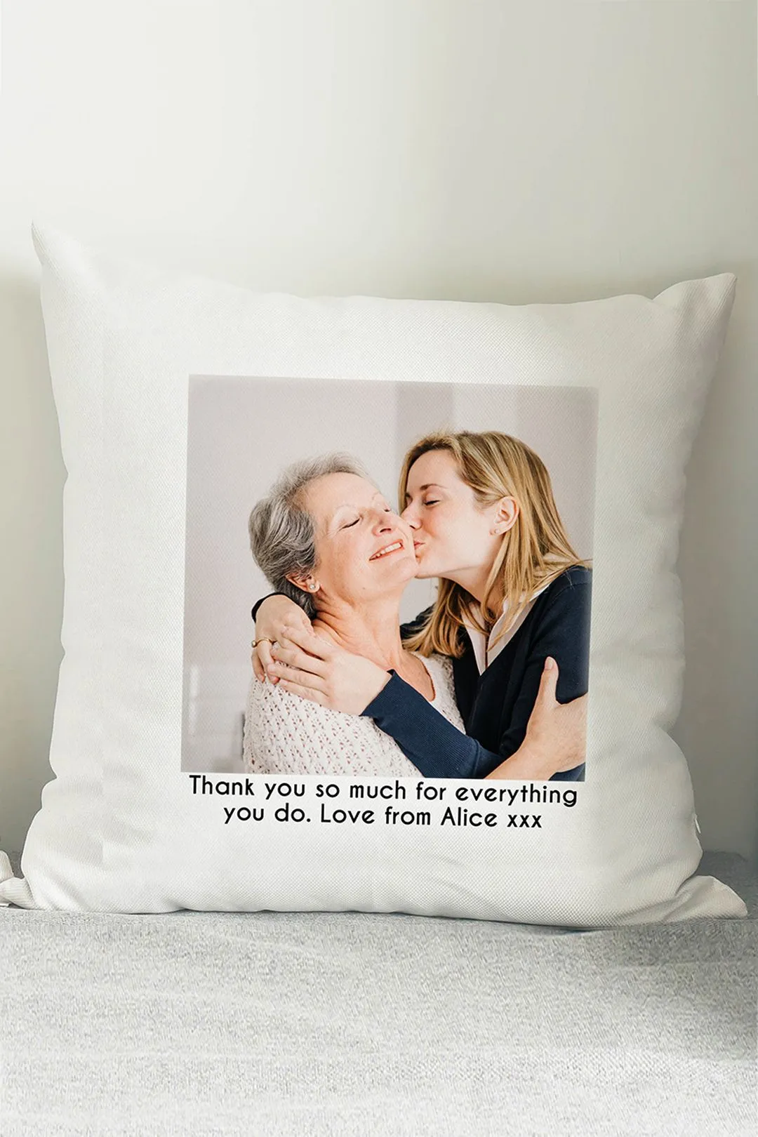 Personalised Memento Company Personalised Photo Upload Cushion in White