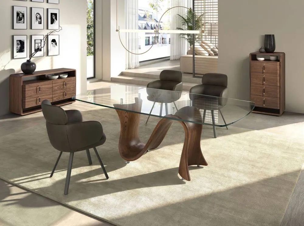 Angel Cerda Swivel Dining Chair in Leatherette in Green 4