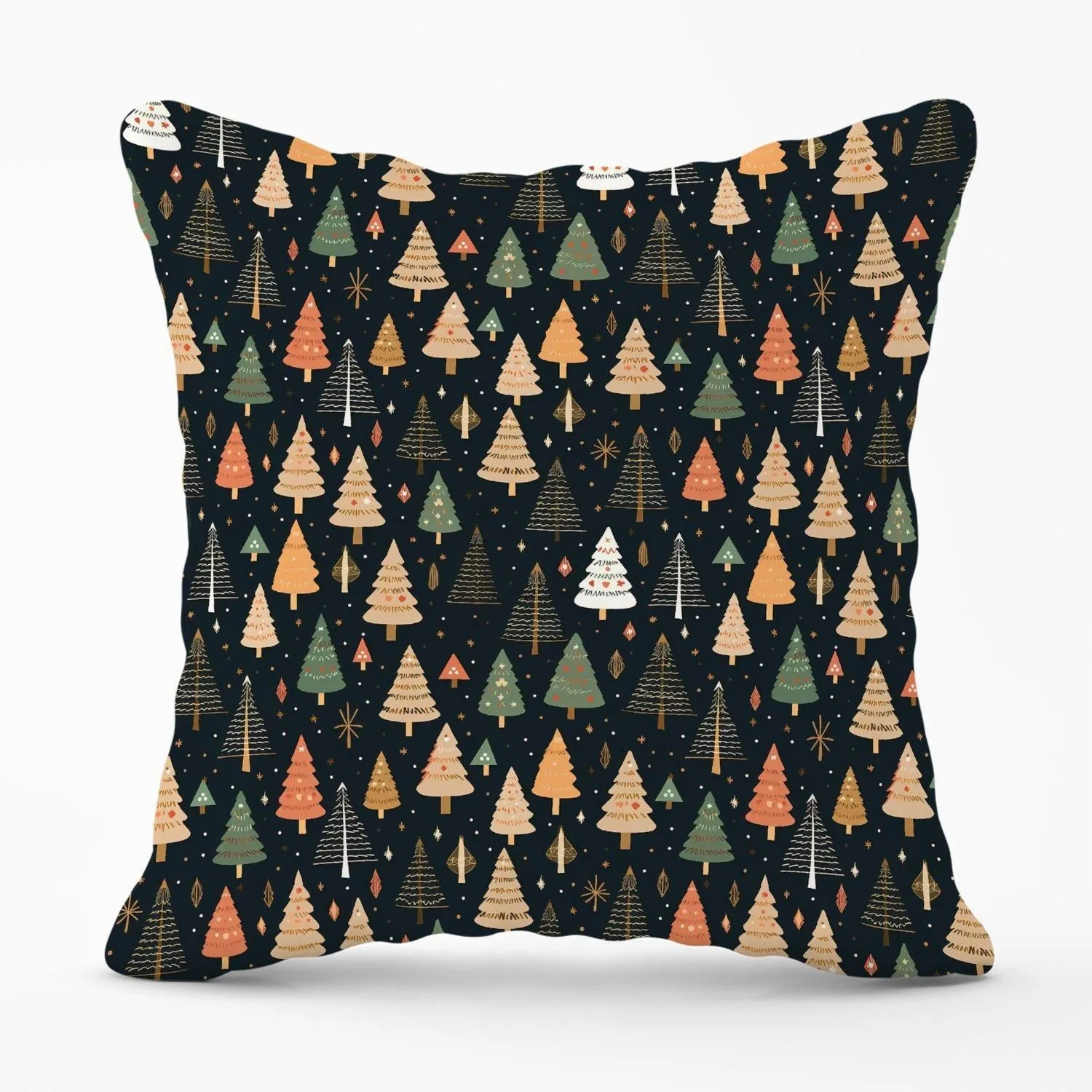 Warren Reed - Designer Boho Inspired Christmas Trees Outdoor Cushion in Green