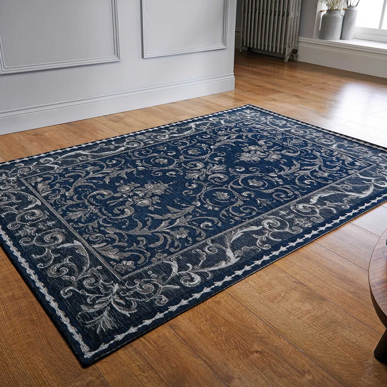 Dorma Regency Chenille Rug Navy