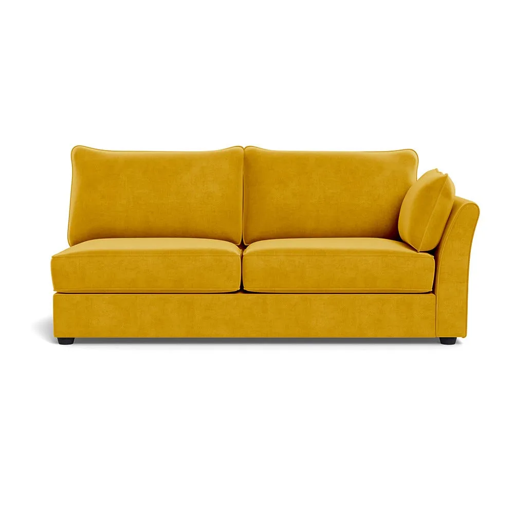 Heal's Tailor Large Right Hand Facing Corner Unit Smart Luxe Velvet Canary Black Feet 1