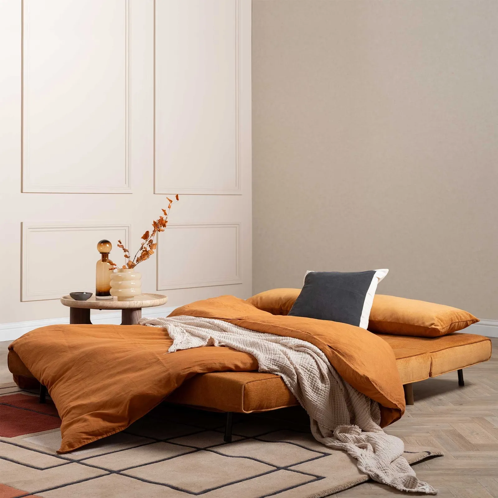Efren Sofa Bedbed, Orange Fabric | Barker & Stonehouse 3