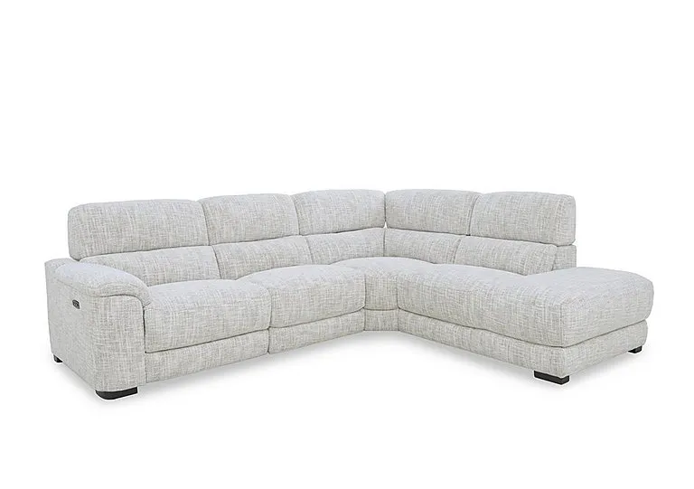 Nova Fabric Power Recliner Right Hand Facing Chaise End Sofa with Power Headrests - R04 Beige - Sofas and Armchairs - In Time for Christmas