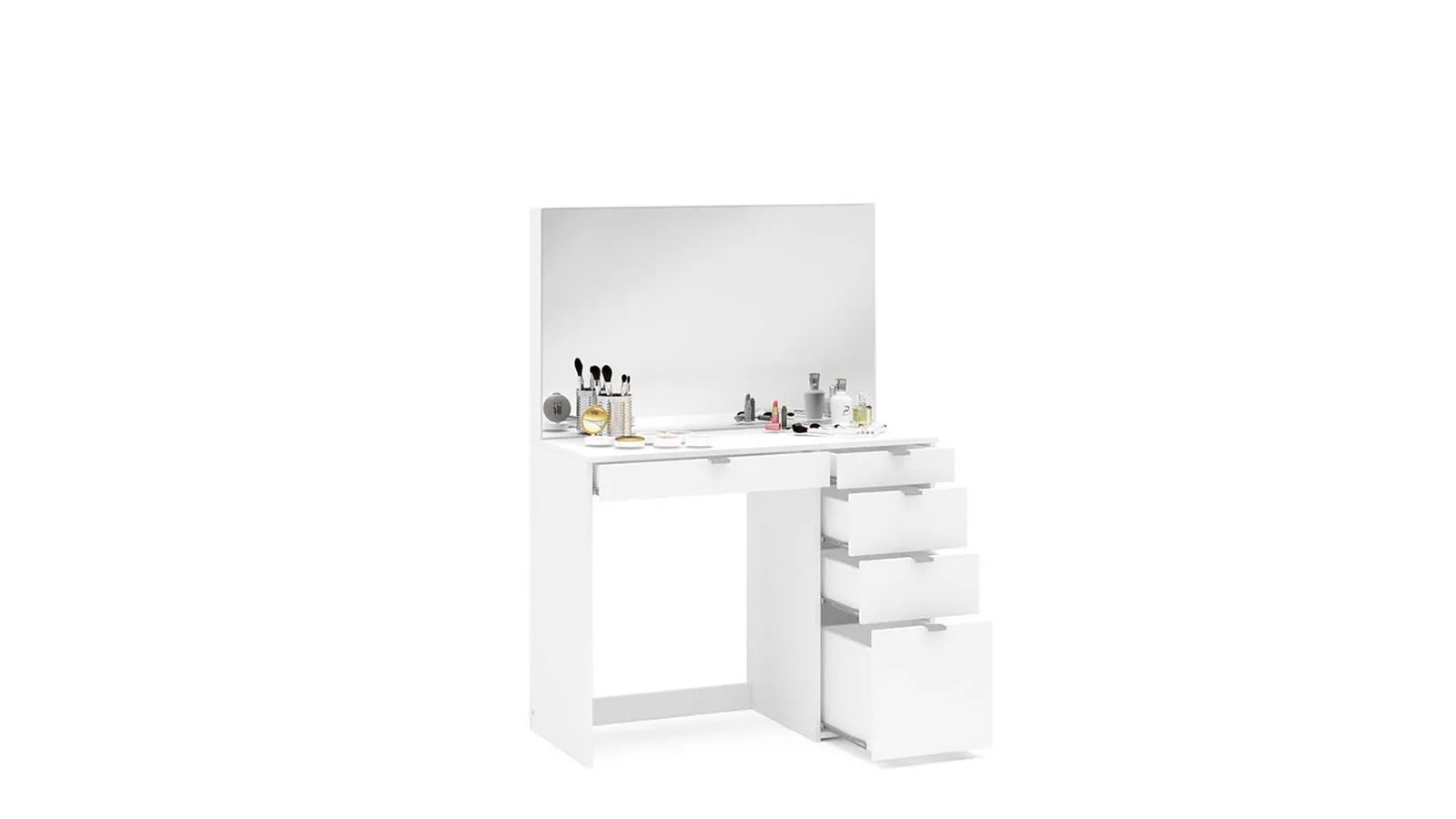 Birlea Ava 5 Drawer Dressing Table Black in White 5