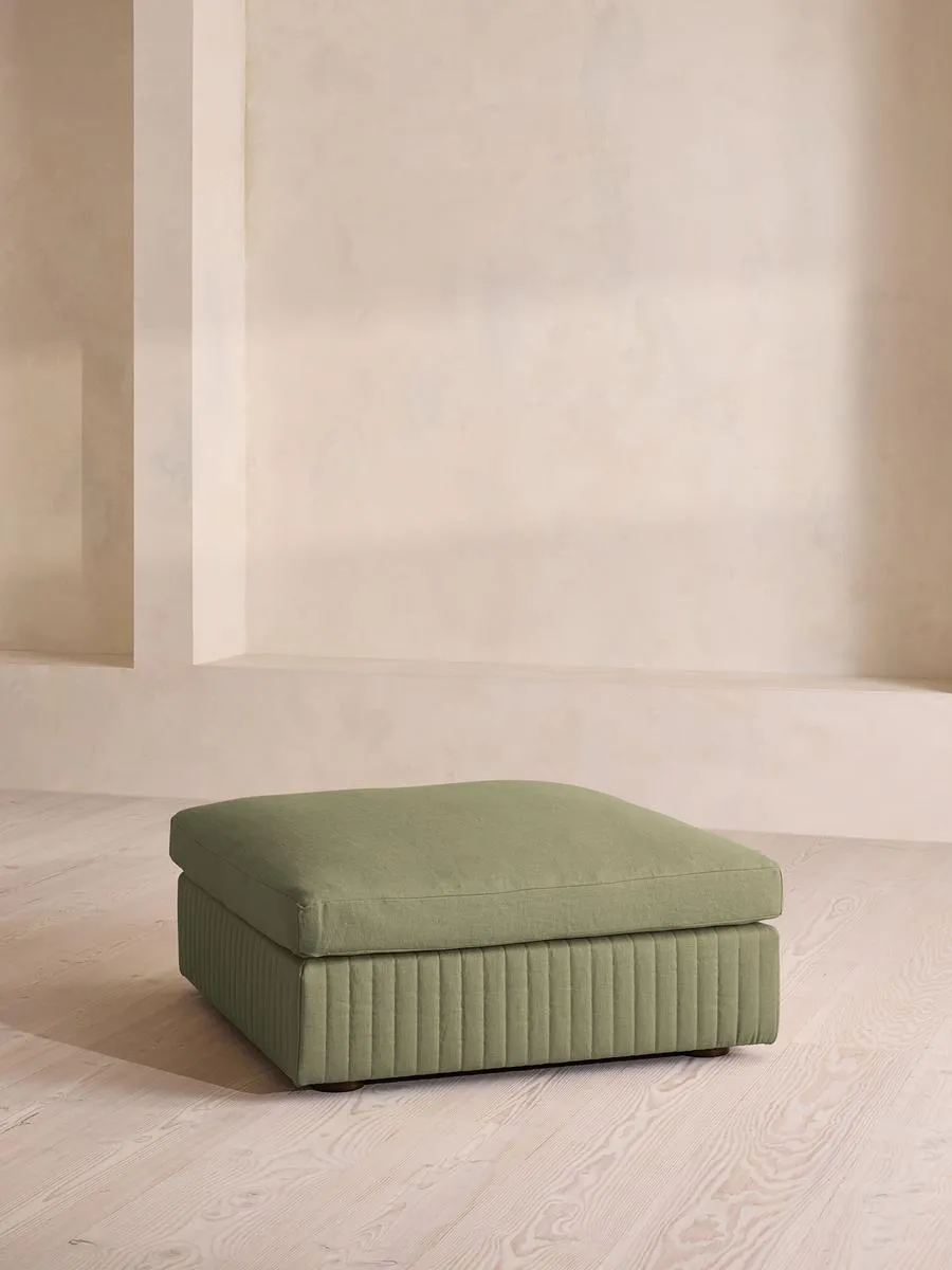 Oona Ottoman, Linen, Sage