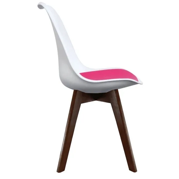 Fusion Living Soho White Plastic Dining Chair with Squared Legs 4