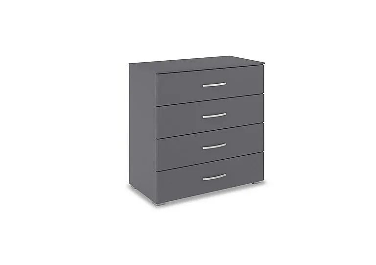 Impulse 80cm 4 Drawer Décor Chest - Metallic Grey