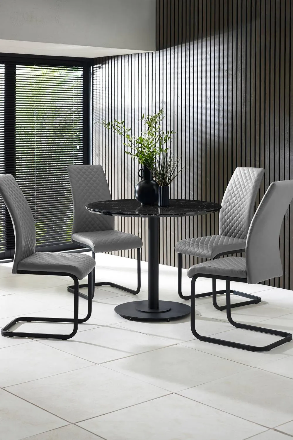 Julian Bowen Xavier High Back Upholstered Dining Chair (Set of 2) in Grey 3