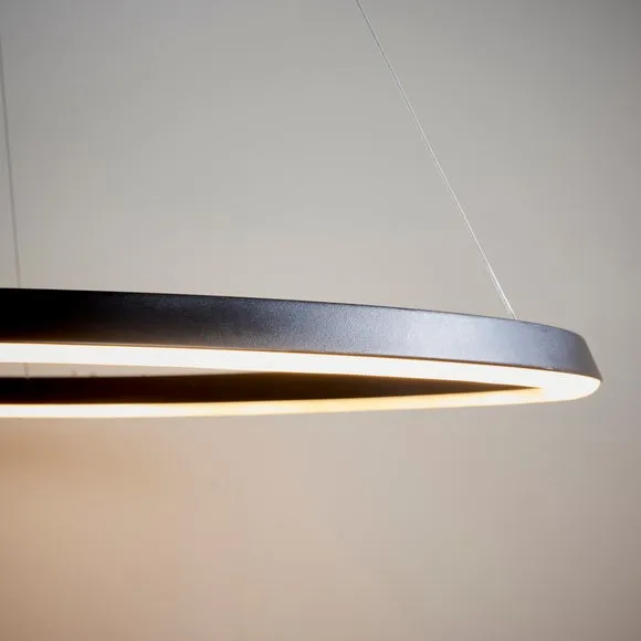 Return - Vogue Wheeler Integrated LED Hoop Ceiling Light, Black 6