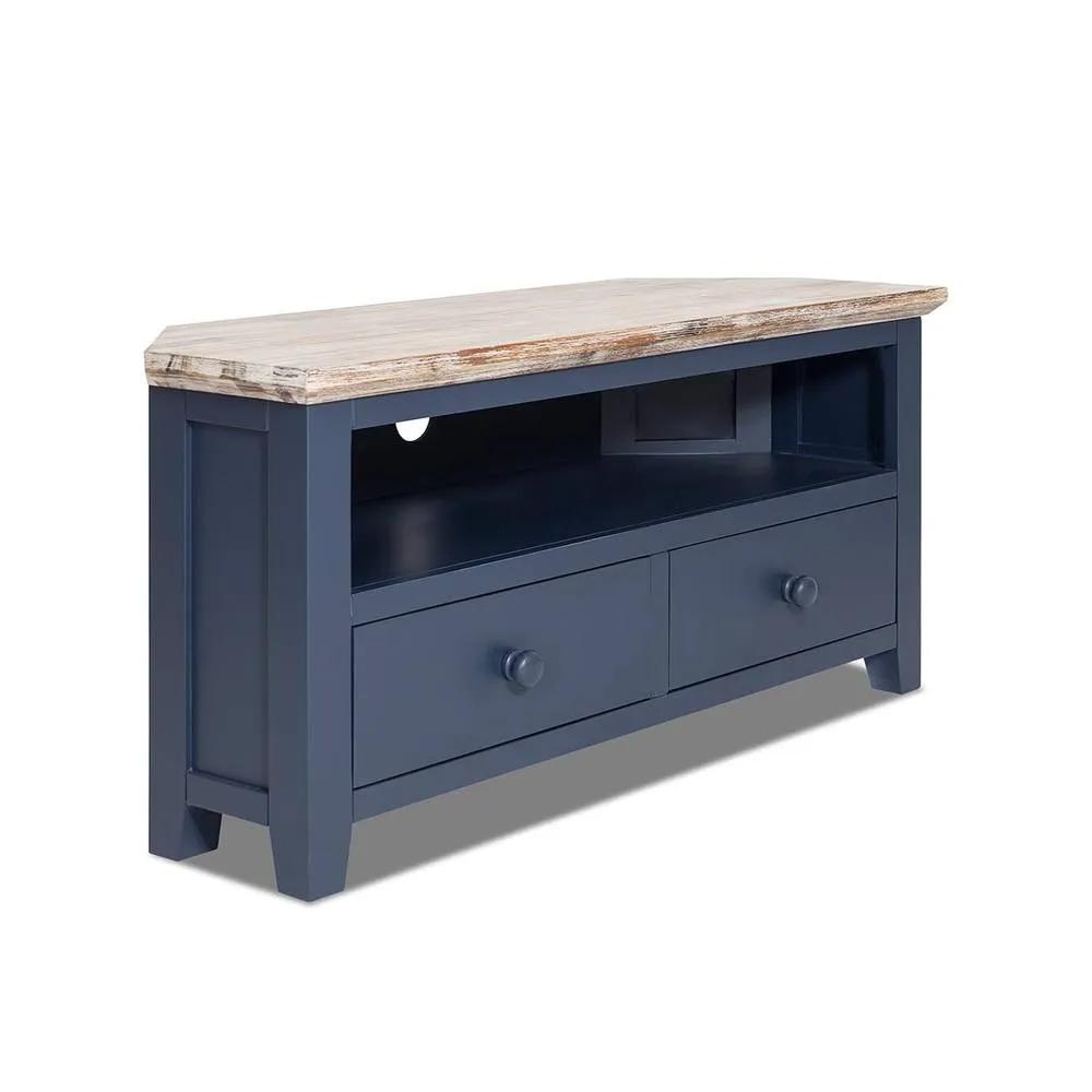 Statement Furniture Florence Corner TV Unit With 2 Drawers & Shelf in Navy 4