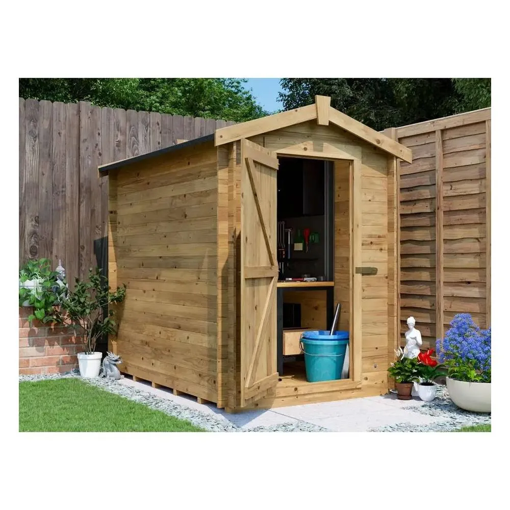 Dunster House Heavy Duty Log Shed 5x7ft (1.5x2.0m) 19mm Tongue & Groove, Pressure Treated in Brown 2