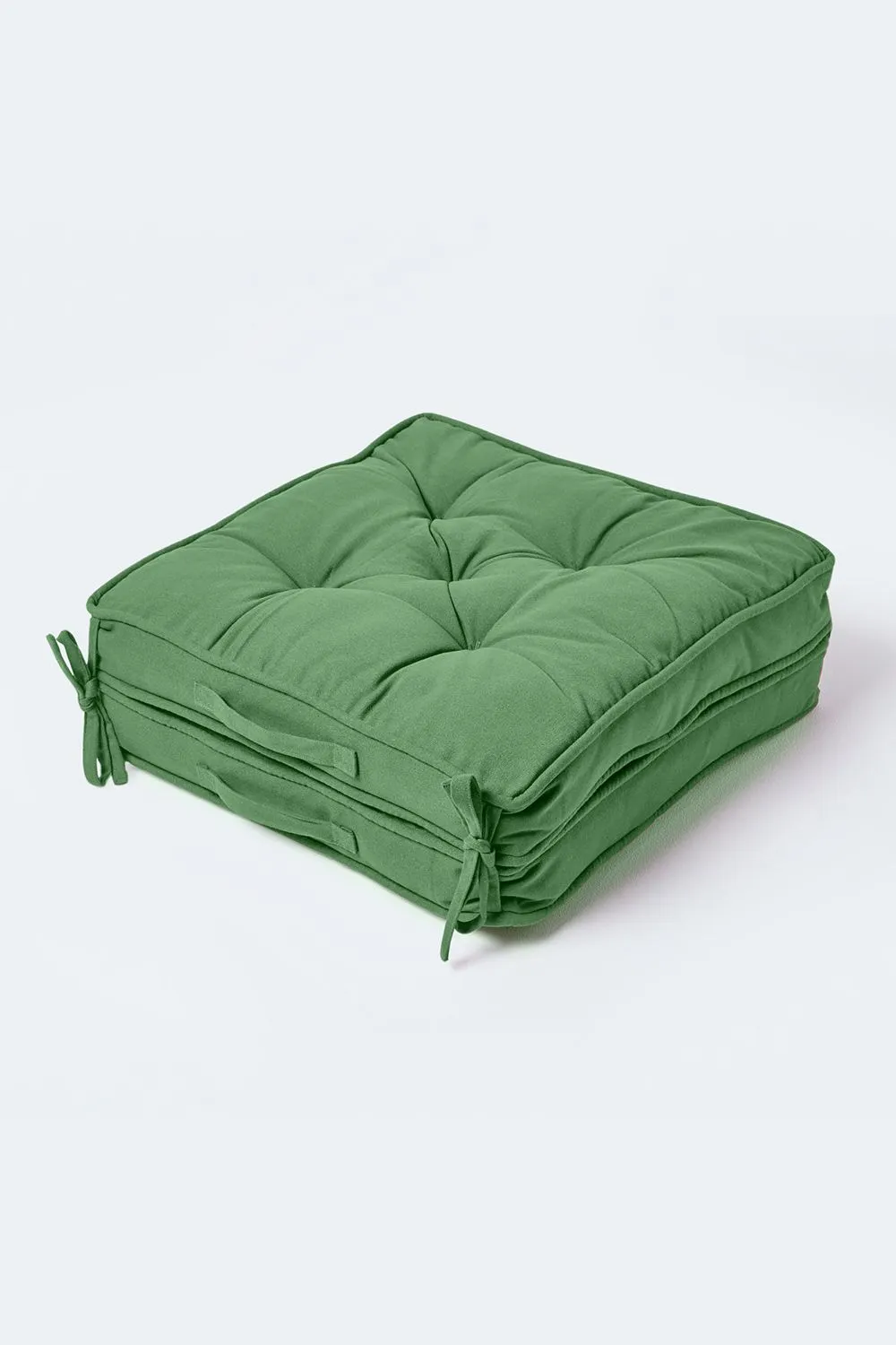 Homescapes Cotton Travel Support Booster Cushion in Dark Green 2