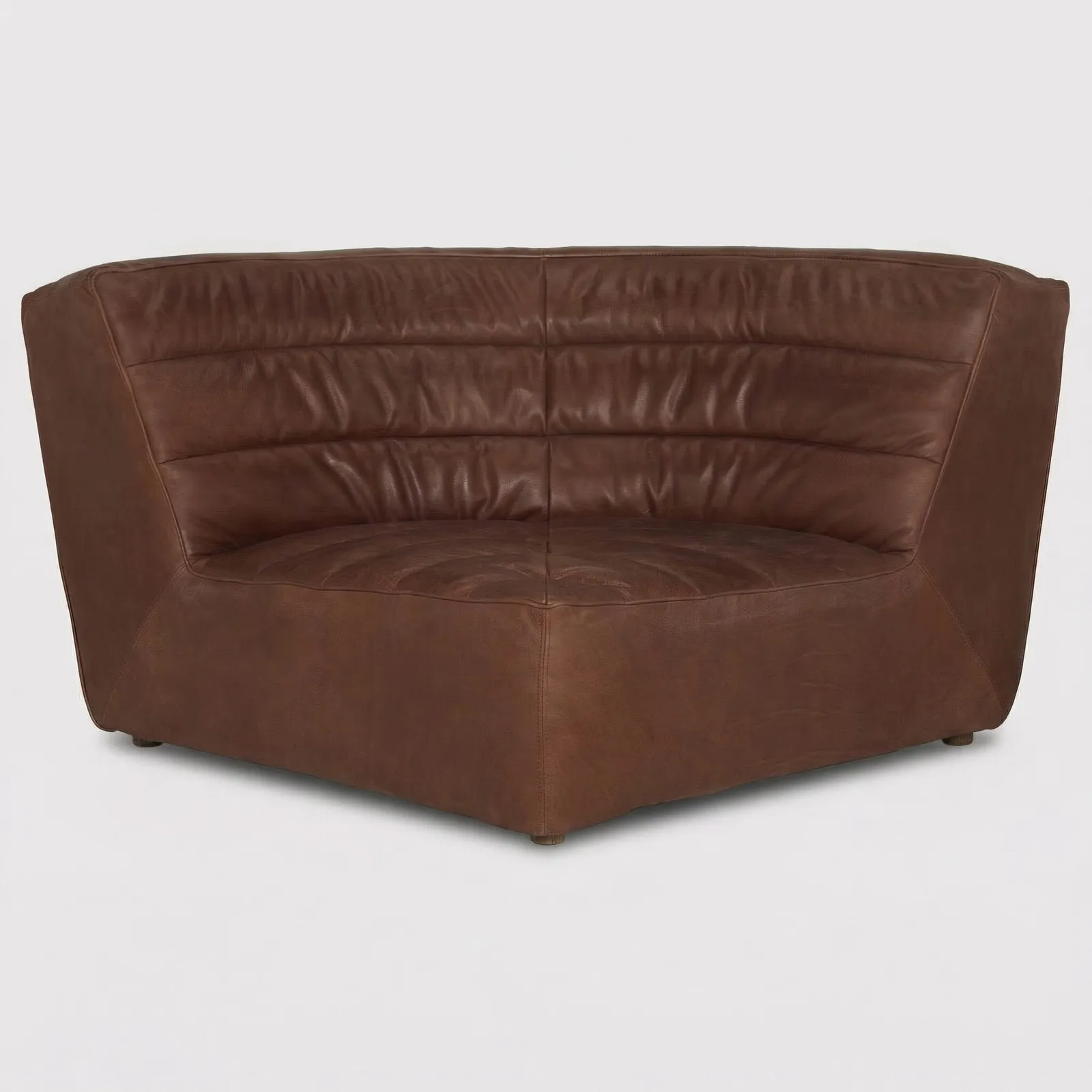 Timothy Oulton Shabby Sectional Corner Modular Sofa, Brown Leather | Barker & Stonehouse 1