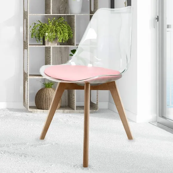 Fusion Living Soho Clear Plastic Dining Chair with Squared Legs 1