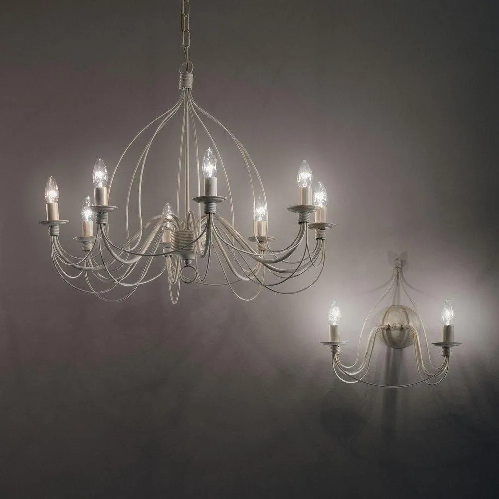 Netlighting Corte 2 Light Indoor Candle Wall Light Antique White E14 2