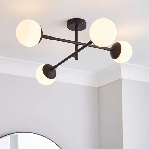 Elements Tela 4 Light Semi Flush Bathroom Ceiling Light