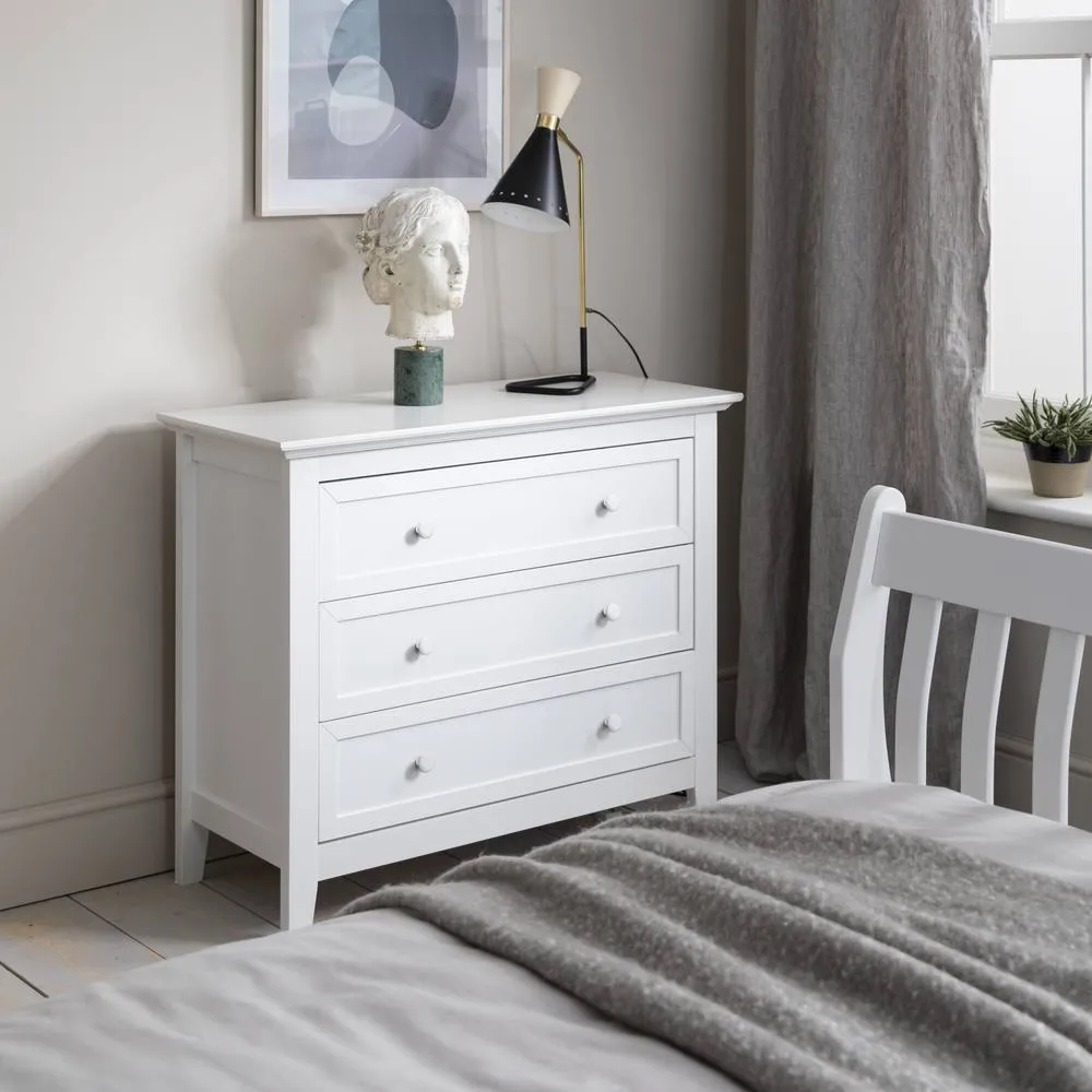 Nöa and Nani Torsby Chest of Drawers 3 Drawer Wide in White