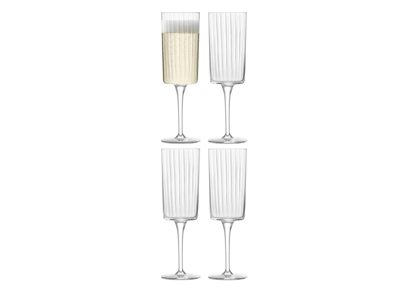 LSA International Gio Line Champagne Flute Set of 4 Clear
