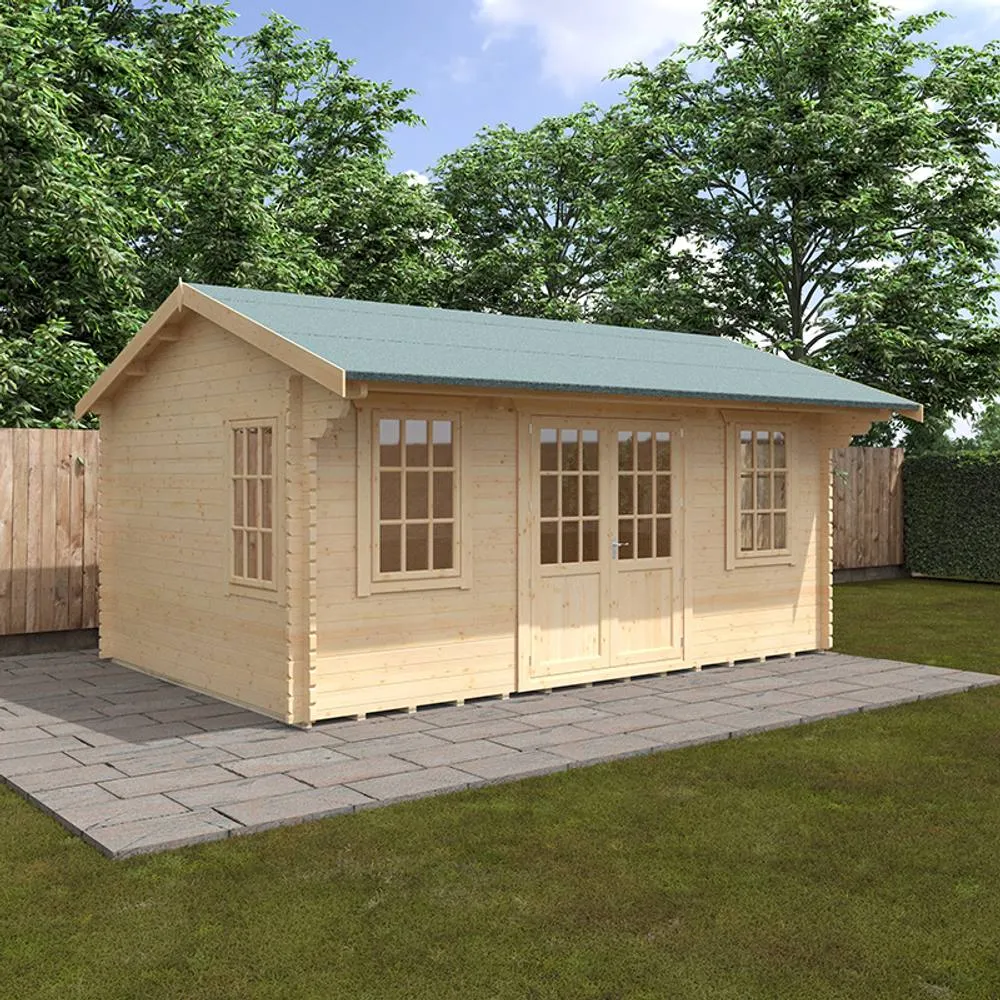 Buttercup Farm 18x12 The Dalton 44mm Cabin - L535 x W355 x H293.2 cm in Natural 2