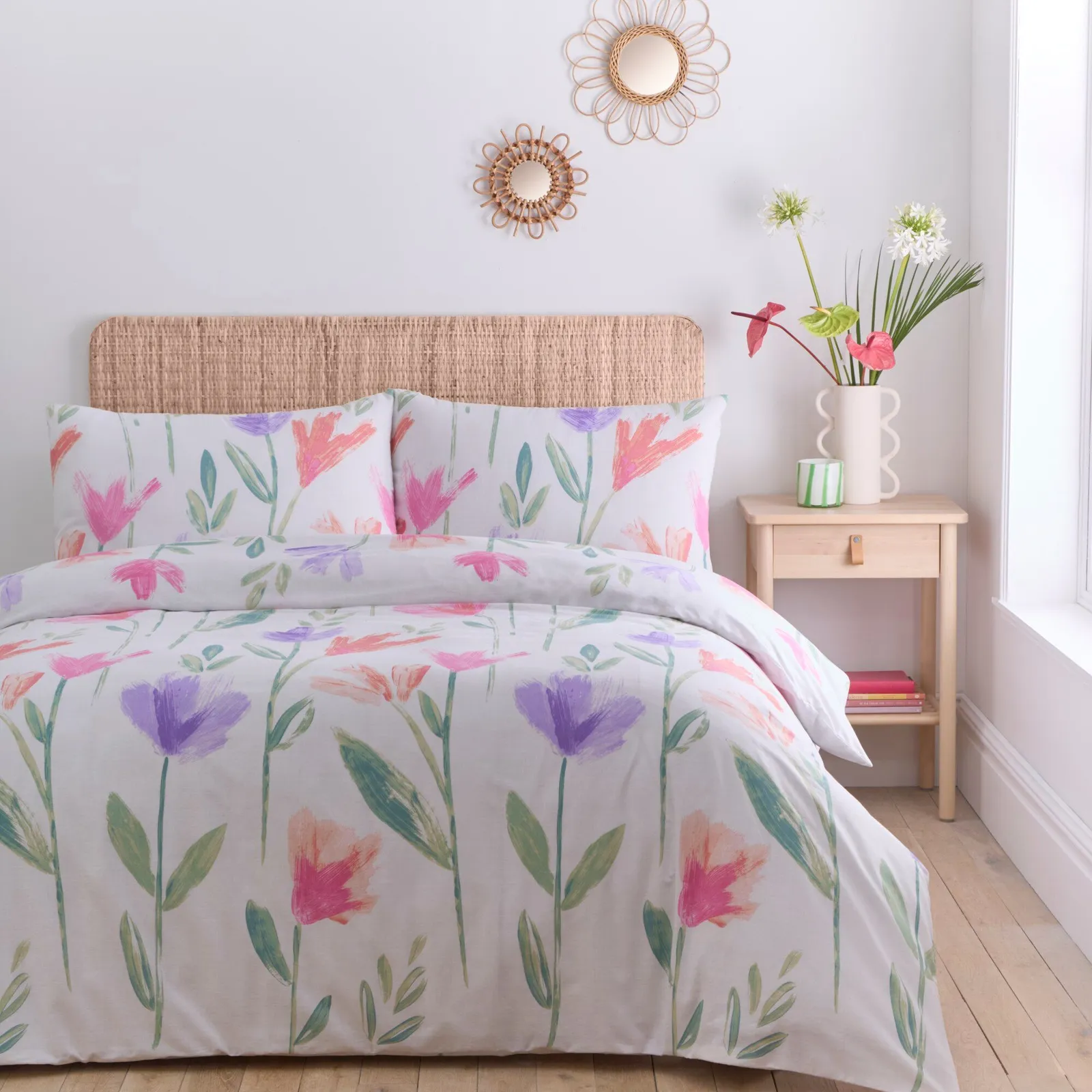 Portfolio Home Charlotte Floral Duvet Cover Quilt Set with Pillowcase