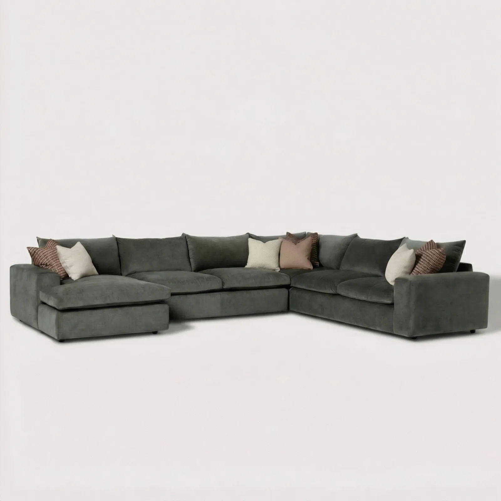 Providence Lhf Modular Corner Modular Sofa, Green Fabric | Barker & Stonehouse