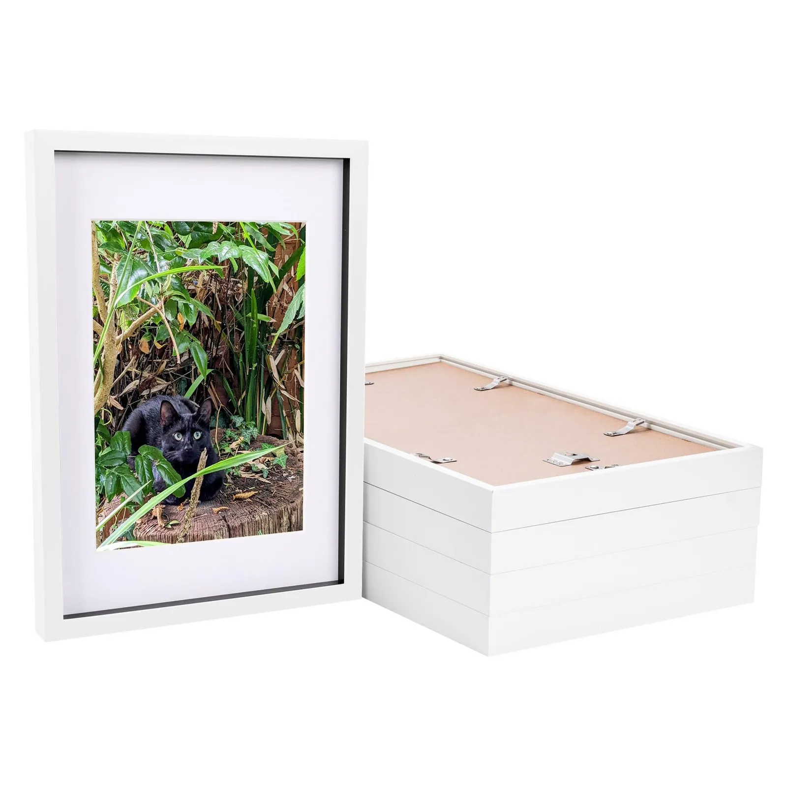 Nicola Spring 3D Box Photo Frames with A4 Mounts - A3 (12" x 17") - White Mount - Pack of 5 1