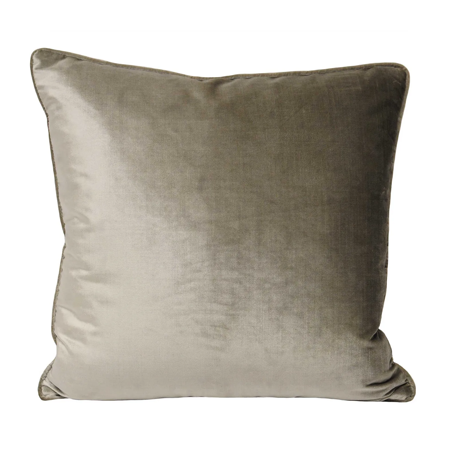 Taupe Luxe Velvet Cushion, Square Polyester | Barker & Stonehouse