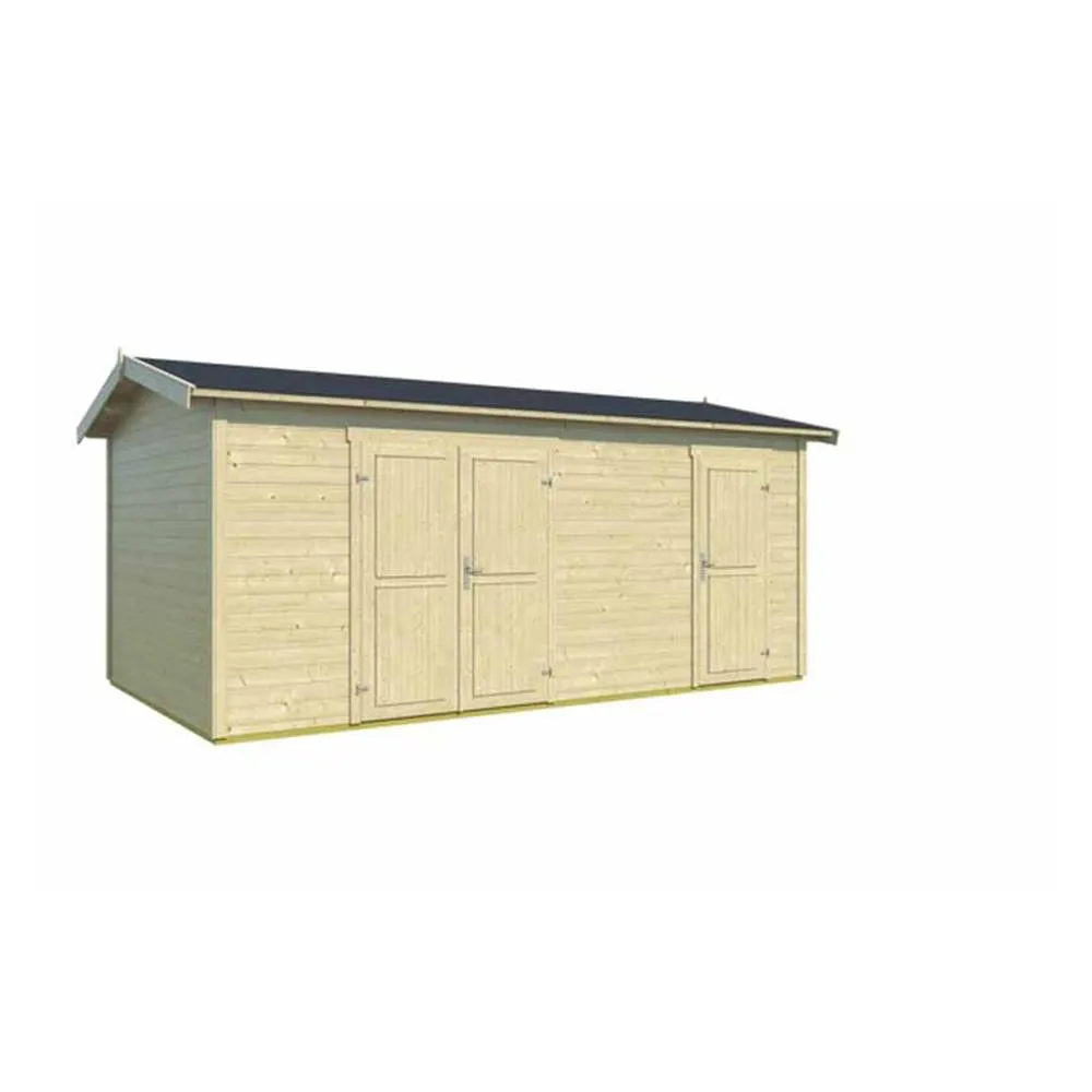 Lasita Maja Ltd Tuvalu XL-Log Cabin, Garden Room, Home Office - L540xW331.2xH250.8 cm in Natural 2