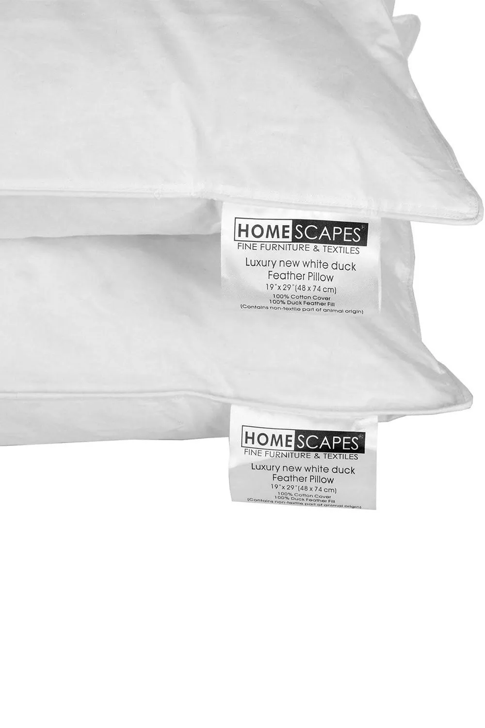 Homescapes Duck Feather Pillow x 6 in White 6
