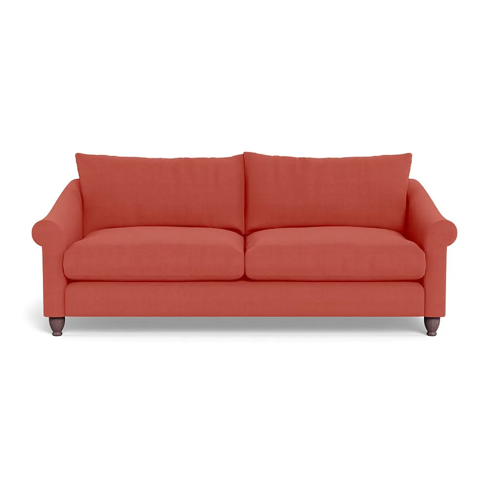 Heal's Devon 4 Seater Sofa Linen Grenadine Dark Brown Feet