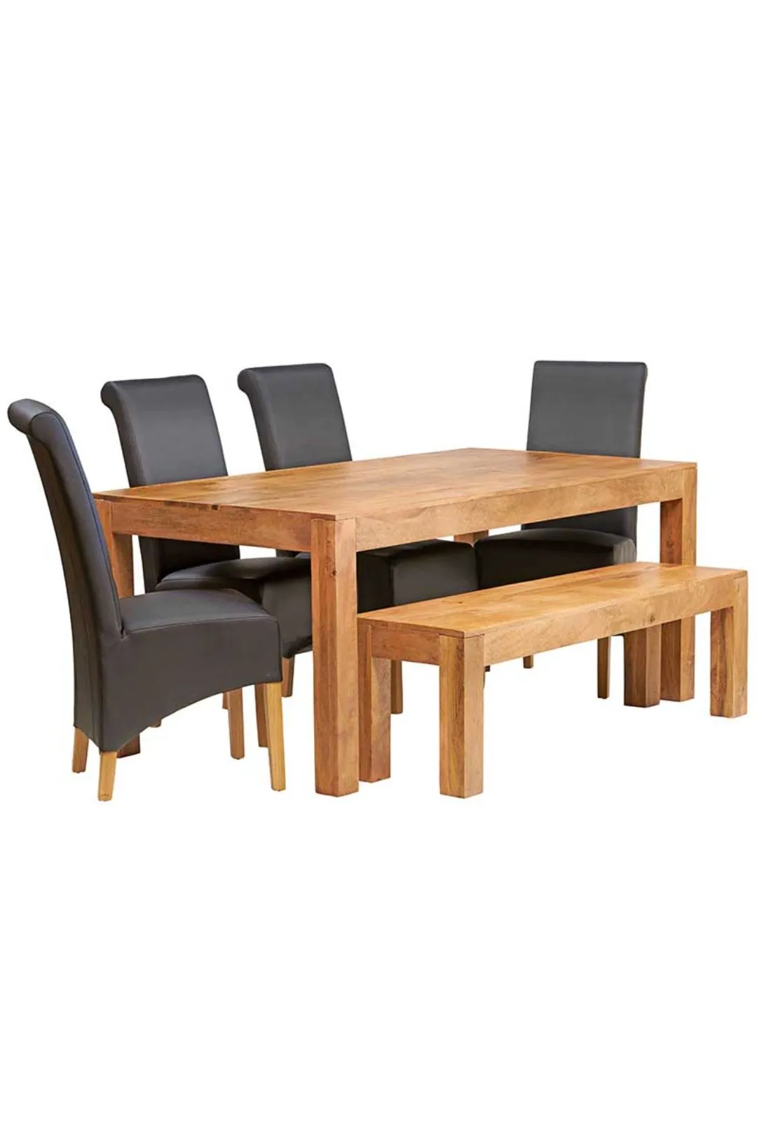 IH Design Duvid Light Mango Large Dining Table 6ft (180cm) in Brown 3