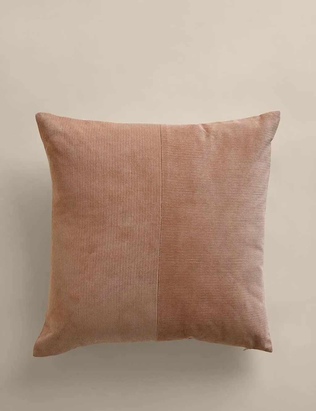 M&S Pure Cotton Washed Cord Cushion Brown
