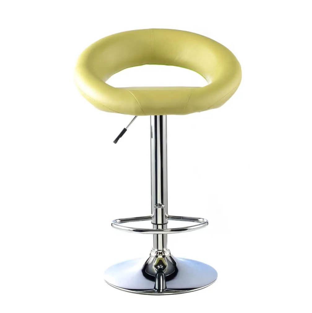 netfurniture Furrai Bar Stool PU Chrome & Lime (2s) in Black