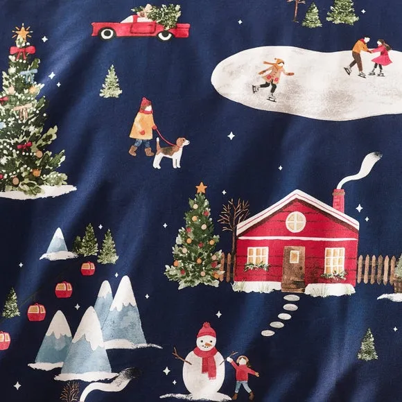 Catherine Lansfield Christmas Ski Village Polycotton Duvet Cover & Pillowcase Set 4