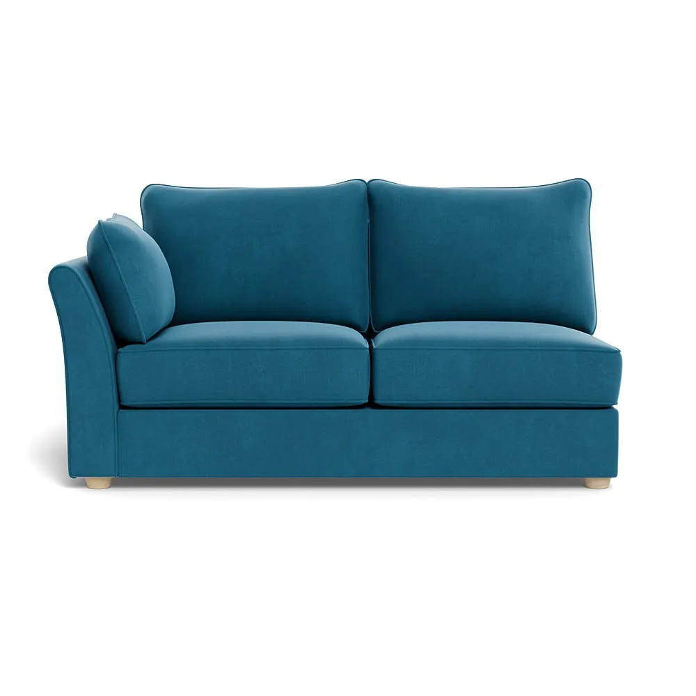 Heal's Tailor Medium Left Hand Facing Corner Unit Smart Velvet Ocean Natural Feet 1
