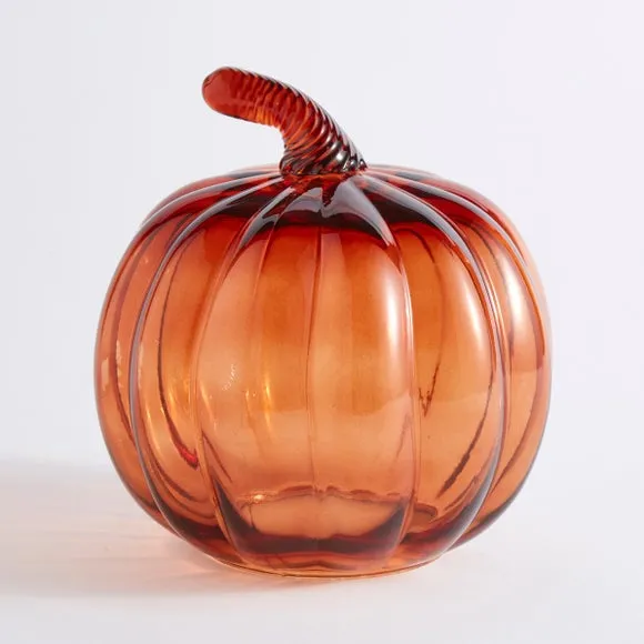 Pumpkin Orange Glass Lantern 3