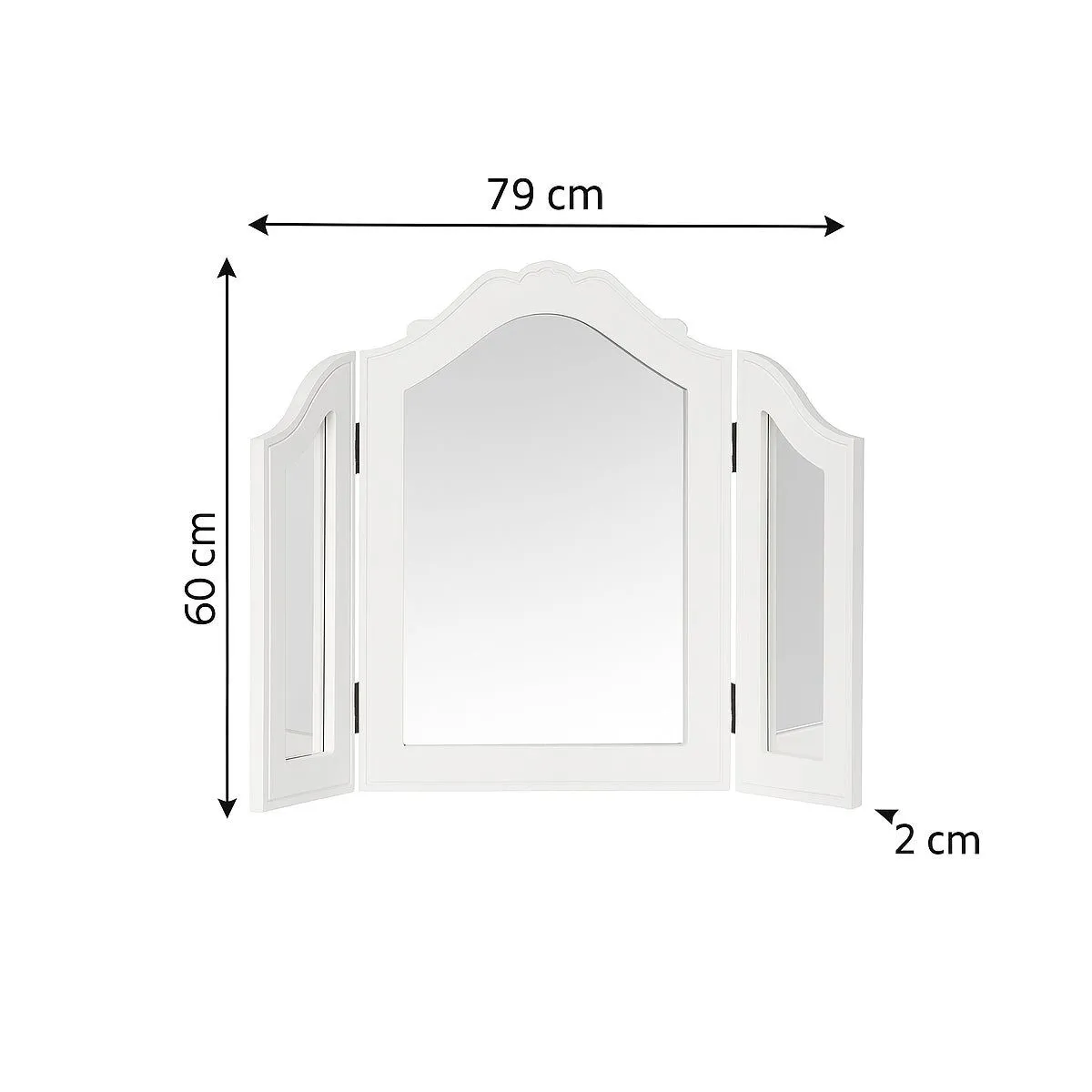 Melody Maison White Tabletop Vanity Mirror - Victoria Range 4
