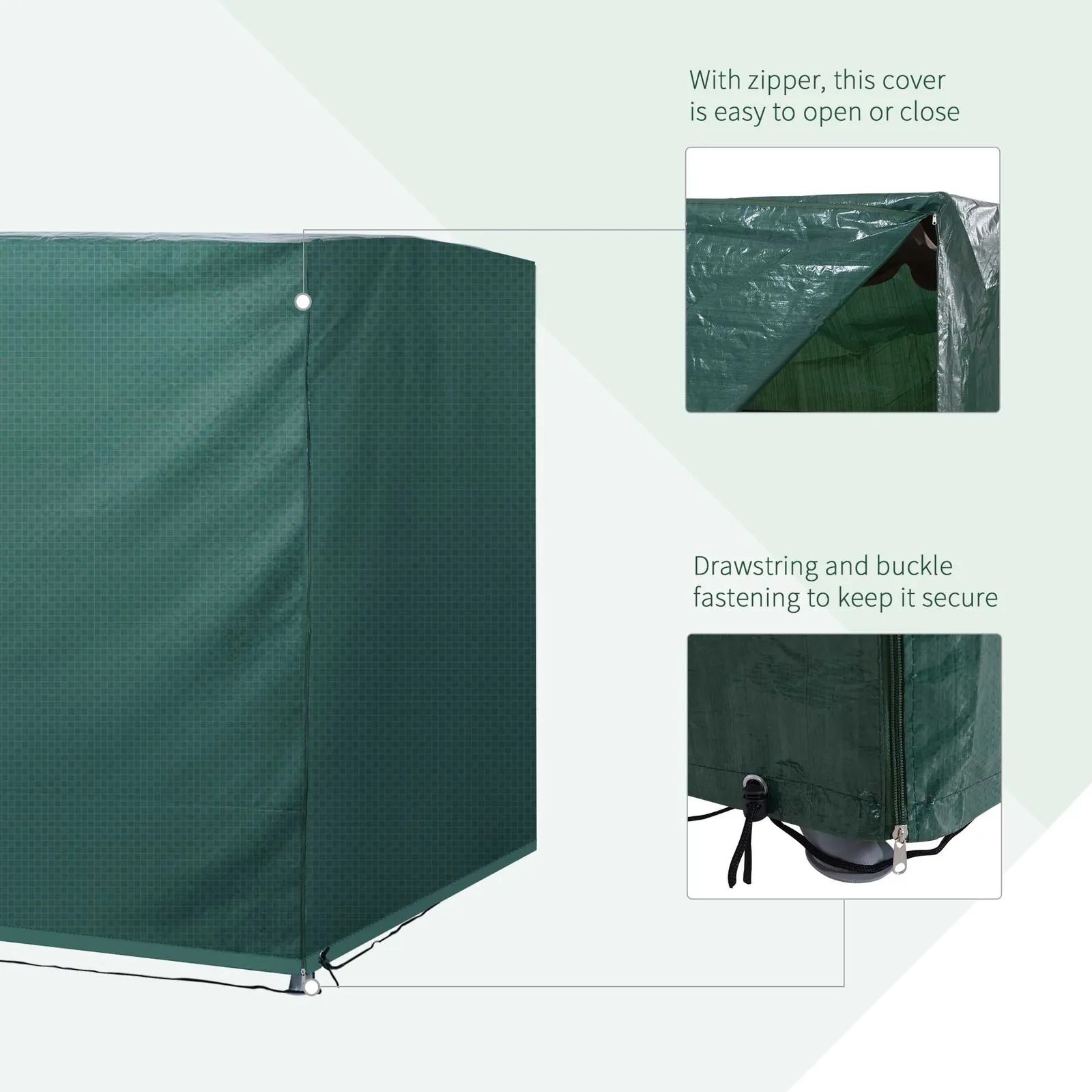 OUTSUNNY Patio Swing Chair Cover Garden Furniture Protector 215x155x150cm in Dark Green 5