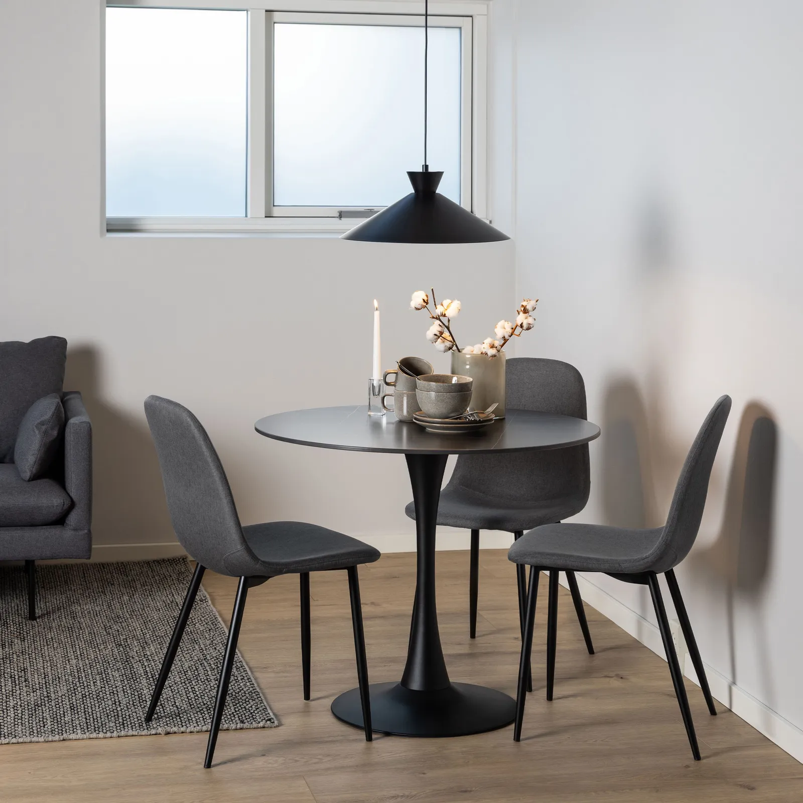 Furniture To Go Celia Dining Chair in Light Grey Set of 4 in Dark Grey 5