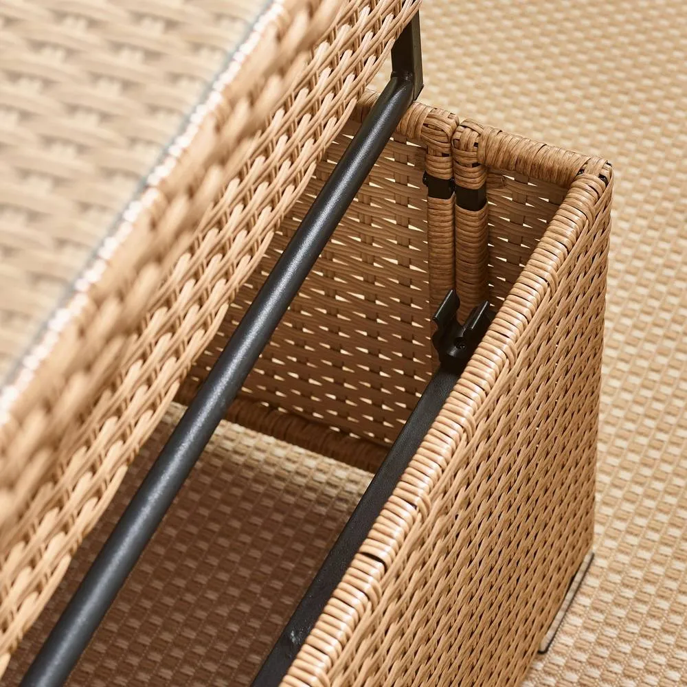 FurnitureboxUK Orlando Rattan Rising Garden Coffee Dining Table in Beige 4
