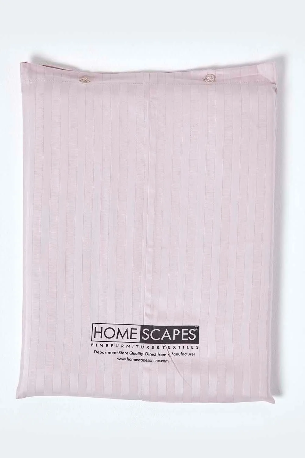 Homescapes Egyptian Cotton Satin Stripe Fitted Sheet 12 inch 330 Thread Count in Dusty Pink 5