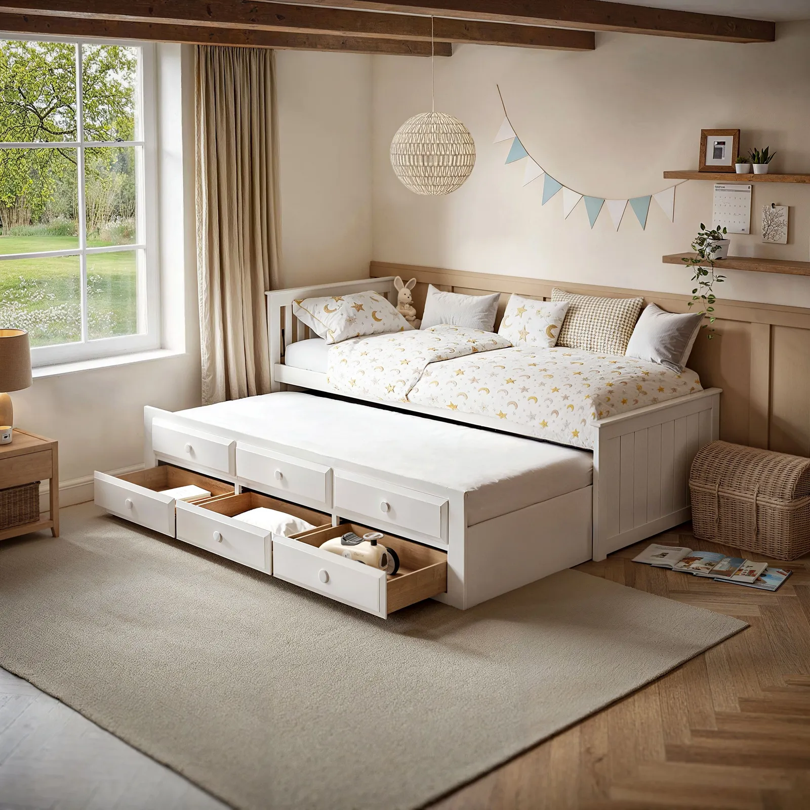 Flair Montana Captains Bed with Drawers in White 3