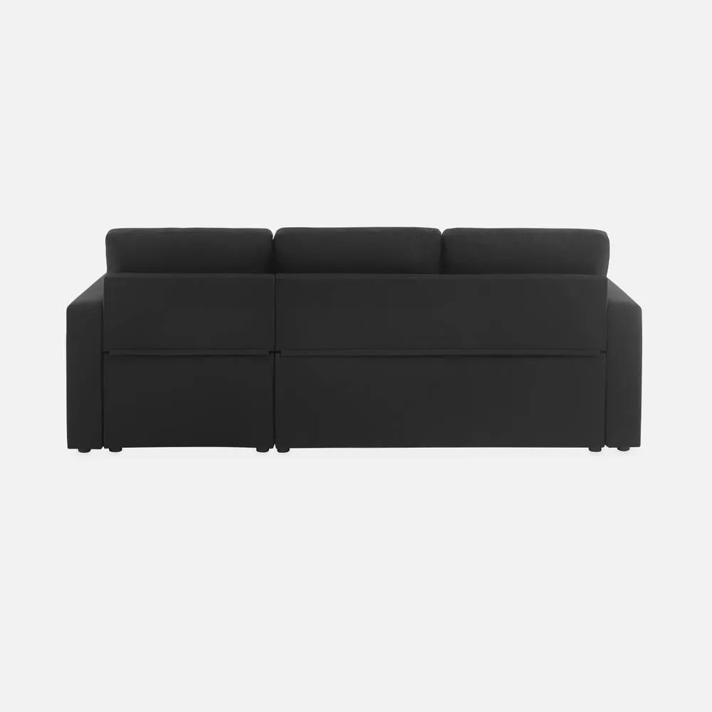 sweeek 3-seater Reversible Corner Sofa Bed With Storage in Black 3