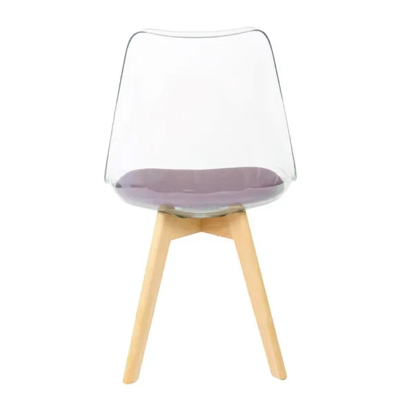 Fusion Living Soho Clear Plastic Dining Chair with Squared Legs 6