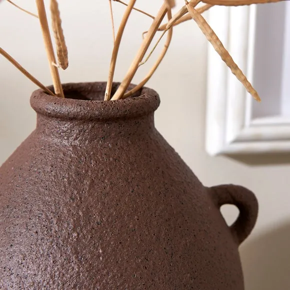 Tall Stone Bottle Vase with Handles 2